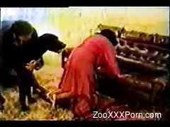 Dirty animal porn from 90s with a good doggy